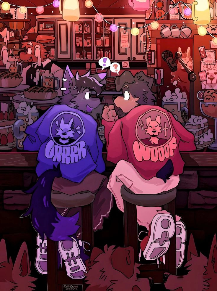A group of cats sitting on top of a table in a store.