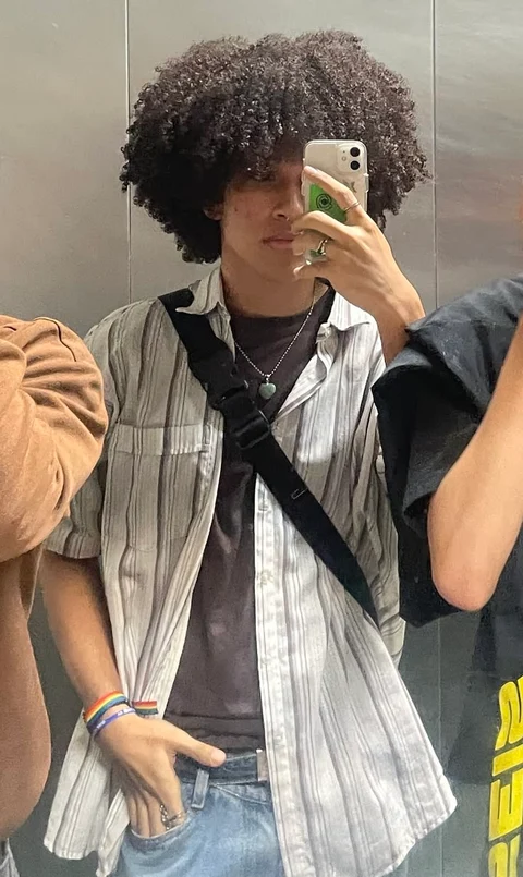 A man taking a selfie in front of a mirror.