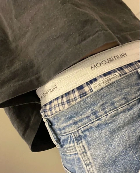 A pair of jeans with a label on the back of them.